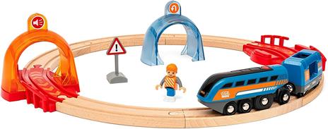 BRIO WORLD - Set Ferrovia con Tunnel Azione Smart Tech Sound, Pista Trenino Circolare con Accessori, 14 pezzi, Età 3+ Anni - 3