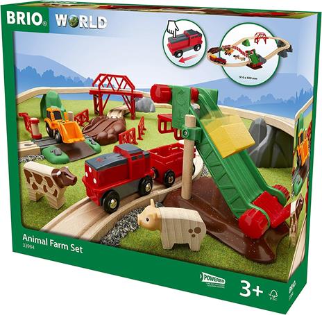 BRIO WORLD - Set Ferrovia Fattoria degli Animali, Pista Trenino con Accessori, 30 pezzi, Età 3+ Anni - 3