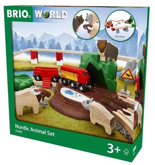 BRIO WORLD - Set Ferrovia Animali Nordici, Pista Trenino con Accessori, 26 pezzi, Età 3+ Anni - 4