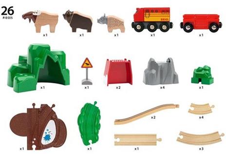 BRIO WORLD - Set Ferrovia Animali Nordici, Pista Trenino con Accessori, 26 pezzi, Età 3+ Anni - 9