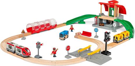 BRIO WORLD - Set Ferrovia Stazione Centrale, Pista Trenino con Accessori, 37 pezzi, Età 3+ Anni - 2