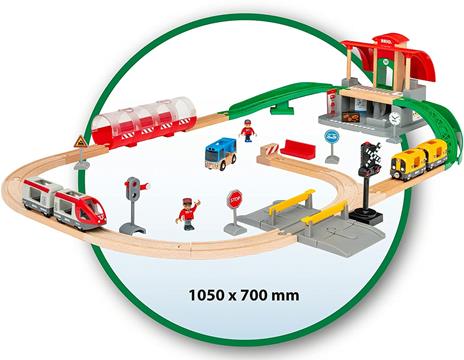 BRIO WORLD - Set Ferrovia Stazione Centrale, Pista Trenino con Accessori, 37 pezzi, Età 3+ Anni - 4