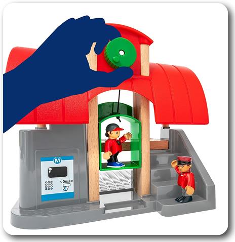 BRIO WORLD - Set Ferrovia Stazione Centrale, Pista Trenino con Accessori, 37 pezzi, Età 3+ Anni - 5