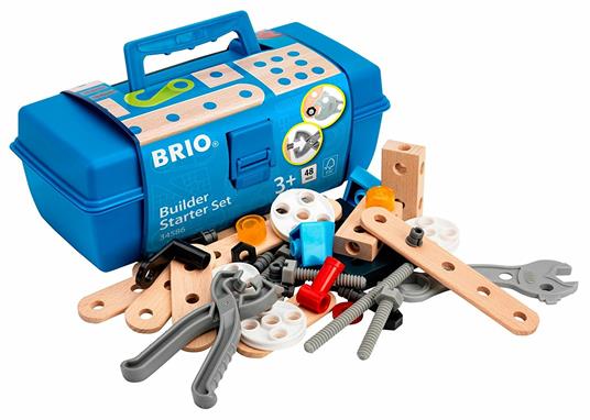 BRIO BUILDER - Starter Set Costruzioni con Cassetta degli Attrezzi, Kit per Veicoli da Montare, 49 Pezzi, Età 3+ Anni - 8