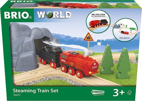 BRIO WORLD - Set Ferrovia con treno a vapore con cisterna, Pista trenino con Accessori, 24 pezzi, Età 3+ Anni - 2