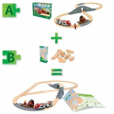 BRIO World  Pacchetto di espansione Starter 36099   Set di binari in legno per ferrovia da 12 pezzi