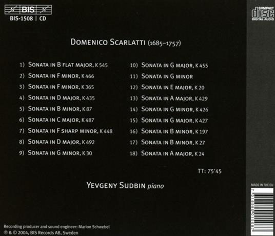Piano Sonatas - CD Audio di Domenico Scarlatti,Yevgeny Sudbin - 2