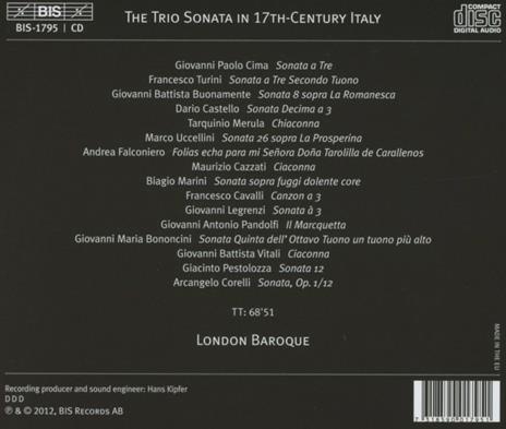Italian Trio Sonata in 17 - CD Audio di London Baroque - 2