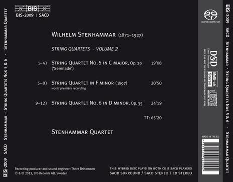 Quartetti per Archi 2 - SuperAudio CD di Stenhammar Quartet - 2