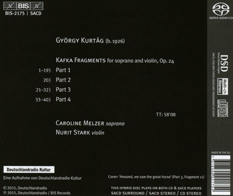 Kafka Fragments - CD Audio di György Kurtag - 2