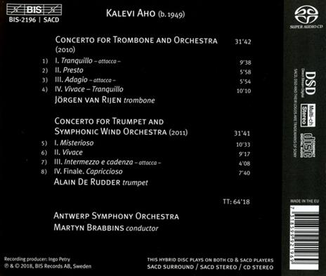 Concerto per trombone - Concerto per tromba - SuperAudio CD di Kalevi Aho - 2