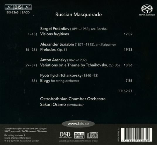 Russian Masquerade - SuperAudio CD di Sergei Prokofiev,Alexander Scriabin,Pyotr Ilyich Tchaikovsky,Anton Arensky - 2