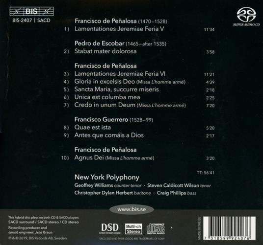 Lamentations - SuperAudio CD ibrido di Francisco De Penalosa,New York Polyphony - 2