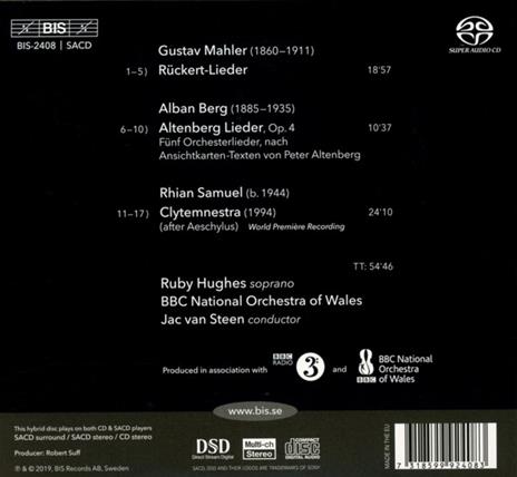 Clytemnestra - SuperAudio CD di BBC National Orchestra of Wales,Jac Van Steen,Ruby Hughes,Rhian Samuel - 2