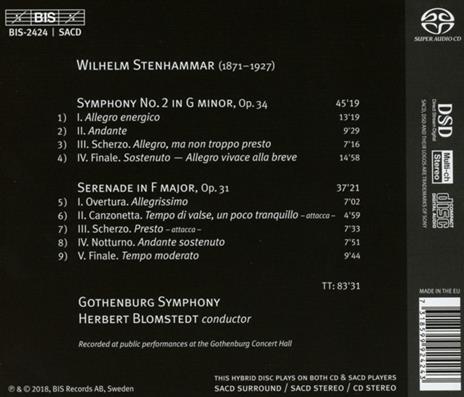 Sinfonia n.2 - Serenata - CD Audio di Karl Wilhelm Eugen Stenhammar,Herbert Blomstedt - 2