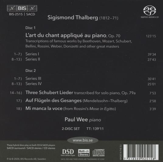 L'art du chant - SuperAudio CD di Sigismund Thalberg - 2