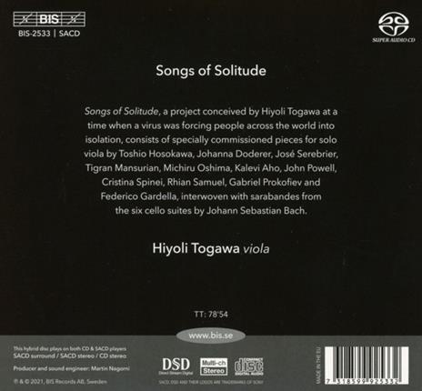 Songs Of Solitude - CD Audio di Hiyoli Togawa - 2