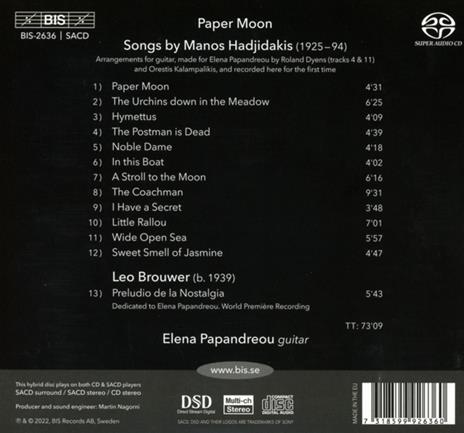 Paper Moon - CD Audio di Elena Papandreou - 2