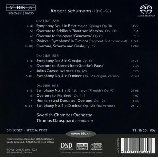 The Symphonies And Overtures (SACD) - SuperAudio CD di Robert Schumann,Swedish Chamber Orchestra - 2