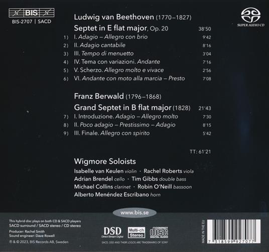 Septets - SuperAudio CD di Ludwig van Beethoven,Wigmore Soloists - 2