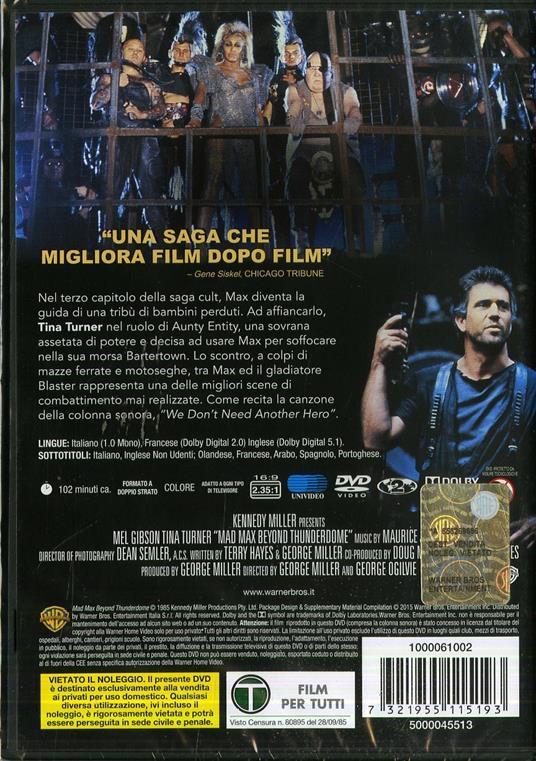 Mad Max oltre la sfera del tuono di George Miller,George Ogilvie - DVD - 2