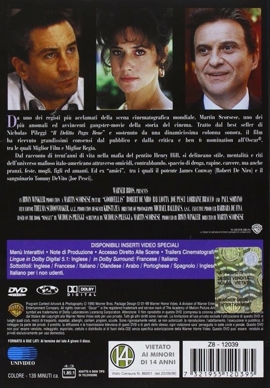 Quei bravi ragazzi - DVD - Film di Martin Scorsese Drammatico | IBS