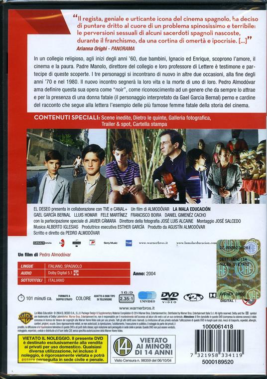 La Mala Educaciòn di Pedro Almodóvar - DVD - 2