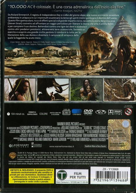 10.000 AC (1 DVD) di Roland Emmerich - DVD - 2