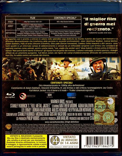 Full Metal Jacket<span>.</span> Deluxe Edition di Stanley Kubrick - Blu-ray - 2