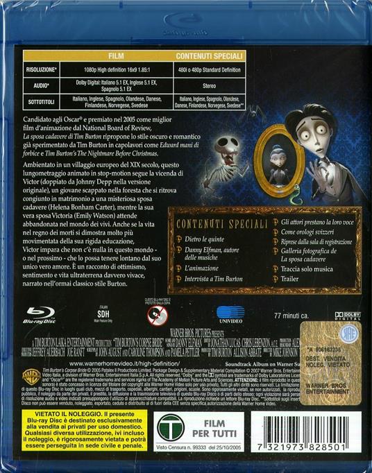 La sposa cadavere - Blu-ray - Film di Tim Burton , Mike Johnson Animazione