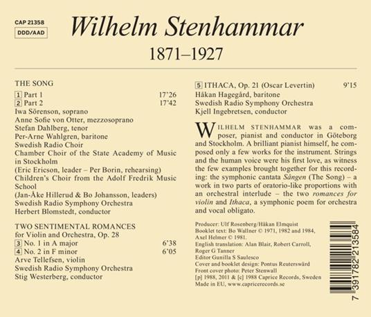 Song - Two Sentimental Roma - CD Audio di Karl Wilhelm Eugen Stenhammar - 2