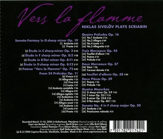 Vers La Flamme - CD Audio di Alexander Scriabin - 2