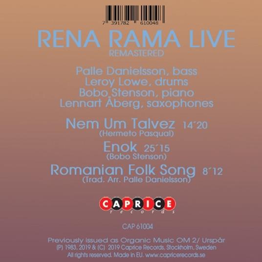 Live - CD Audio di Rena Rama - 2