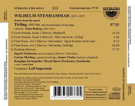 Tirfing - Excerpts - - CD Audio di Karl Wilhelm Eugen Stenhammar - 2