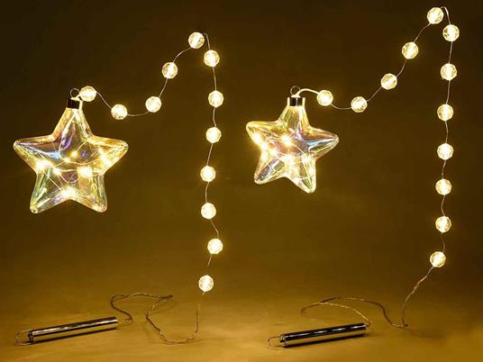 Stelle Natalizie Pendenti in Vetro con Luci Led Bianco Caldo Set da 2 Stelle  di Natale Luminose Decorazione Natalizia per Casa Vetrine e Negozi - - Casa  e Cucina | IBS