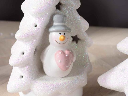 Alberi di Natale da Tavolo in Ceramica con Glitter e Luci Alberelli Natalizi  Luminosi Decorativi Idea Regalo Natale - - Idee regalo | IBS