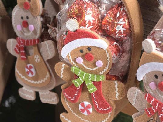 Borsette Natalizie in feltro omini pan di zenzero decorazioni per il Natale  idea regalo 12 pezzi - Gruppo Maruccia - Idee regalo | IBS