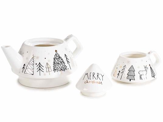 Teiera Natalizia con Tazza in Confezione Regalo Set tè in Porcellana Idea  Regalo Natale - - Idee regalo | IBS