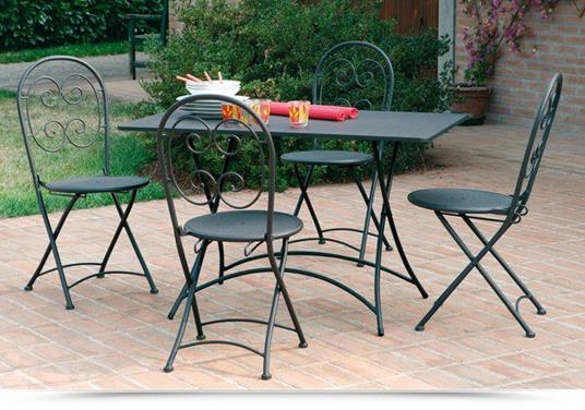 Set pranzo per esterni 4 posti con tavolo e sedie pieghevoli arredo giardino  - Gruppo Maruccia - Idee regalo | IBS