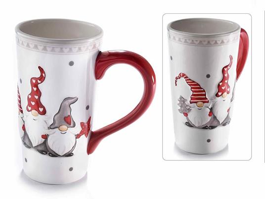 Set due tazze da colazione in ceramica con decorazione Babbo Natale idea  regalo - Gruppo Maruccia - Idee regalo | IBS