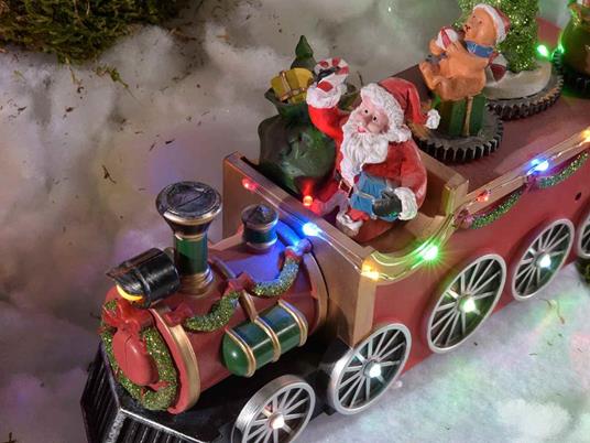 Trenino Natalizio con Babbo Natale luci e suoni idea regalo decorazione Natalizia - 3
