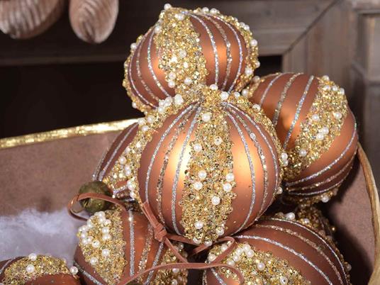 Palline di Natale in Vetro con Perle e Glitter Decorazioni Albero di Natale  Rifinite a Mano Set da 12 Idea Regalo - Gruppo Maruccia - Idee regalo | IBS