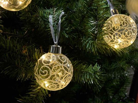 Set 4 palline per albero di Natale in vetro decorato con luci Led  decorazione da appendere per albero di Natale - Gruppo Maruccia - Idee  regalo | IBS