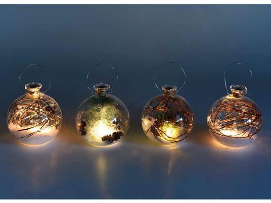 Set 4 Palline per Albero di Natale in vetro con Luci Decorazioni Natalizie  Luminose da Appendere Idea Regalo Natale - - Idee regalo | IBS