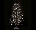 Albero Natalizio Luminoso Argentato con 320 Luci Led Bianco Caldo Albero di Natale Artificiale per Interni ed Esterni Altezza 1,5 Metri 103 Rami Luminosi per Interno ed Esterno