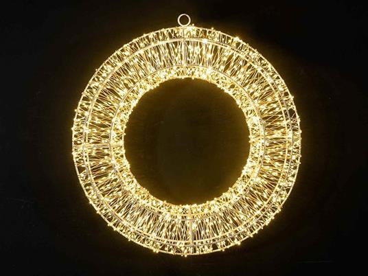 Ghirlanda Natalizia Luminosa per Interni ed Esterni Corona Natalizia con 1800 Luci Led Decorazione Luminosa per Casa Vetrine e Negozi - 3