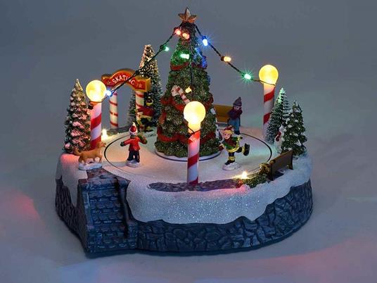 Decorazione Natalizia Animata Carillon Paesaggio di Natale con Pista da Sci  Luci e Suoni Idea Regalo per Natale - - Idee regalo | IBS