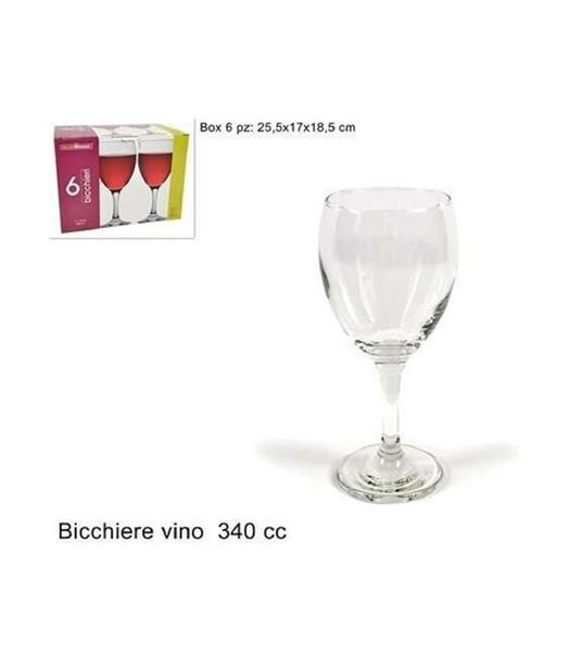 Set Servizio 6 Pezzi Calici Bicchieri Vetro 340 Cc Vino Acqua - Trade Shop  TRAESIO - Idee regalo | IBS