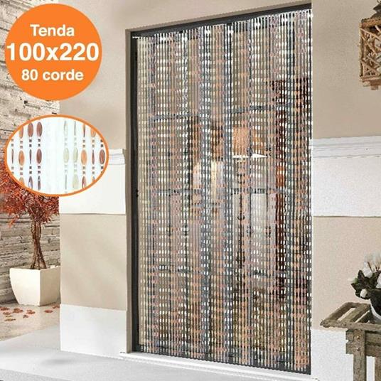 Tenda Moschiera Porta Finestra 100 X 220 Cm 80 Corde Fili Perline Colorate  - ND - Casa e Cucina | IBS