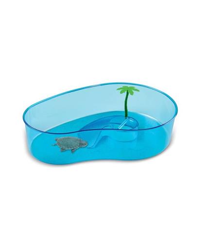 Tartarughiera Classica Per Tartarughe D'acqua Con Palma 40 X 27,5 X H 9,5 Cm